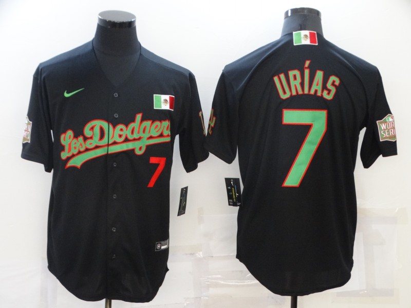 Men's Los Angeles Dodgers Julio Urias #7 Black Jersey